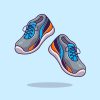 Running Shoes Cartoon Vector Icon Illustration. Fashion Object Icon Concept Isolated Premium Vector. Flat Cartoon Style